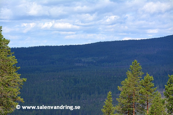 En vy från riksgränsen på Stora Moberget in i Norge