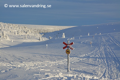 Från Närfjällsstugan ner mot Kruggbäcken, februari 2015